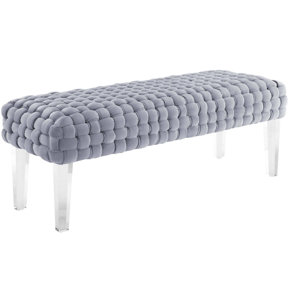 Grey Velvet Bench A6683