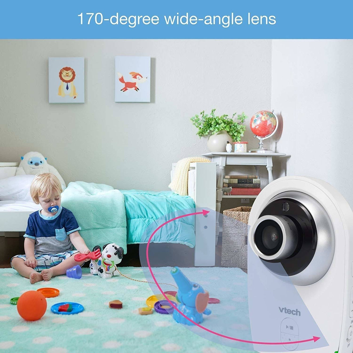 Video Baby Monitor with Interchangeable Wide Angle and Standard Optical Lens R451