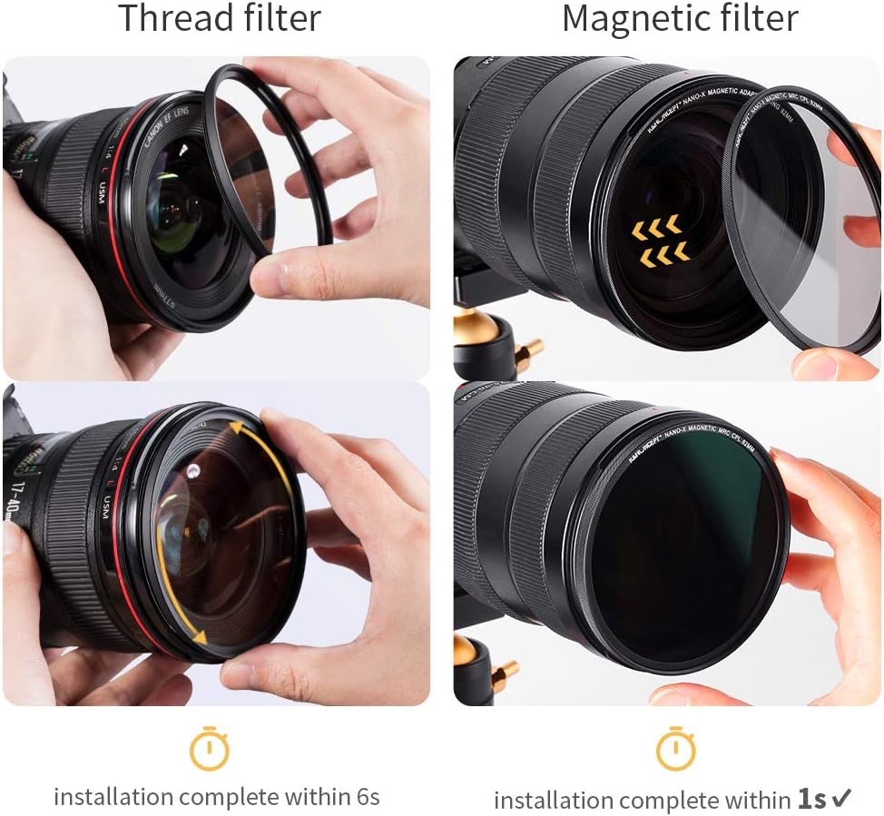 82mm Magnetic Lens Filter Kit with MCUV CPL ND1000 Adapter Ring A395