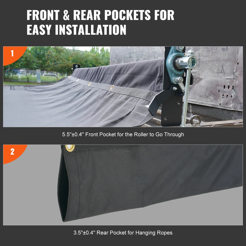 7 x 18 ft PVC 18oz Double Pockets Trailer Tarp M890662