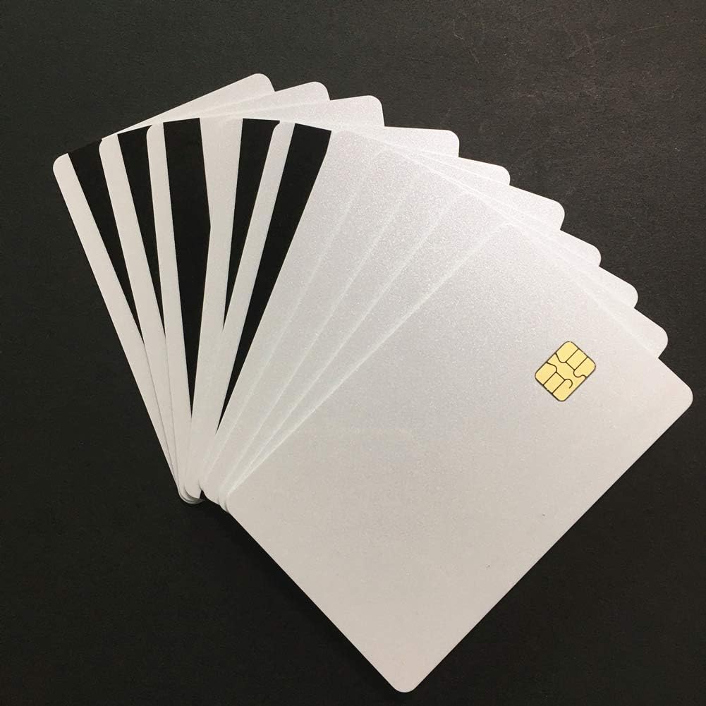 SLE4442 Chip Pearl White PVC Blank Card with Hi-Co Magnetic Stripe -10pcs Q928