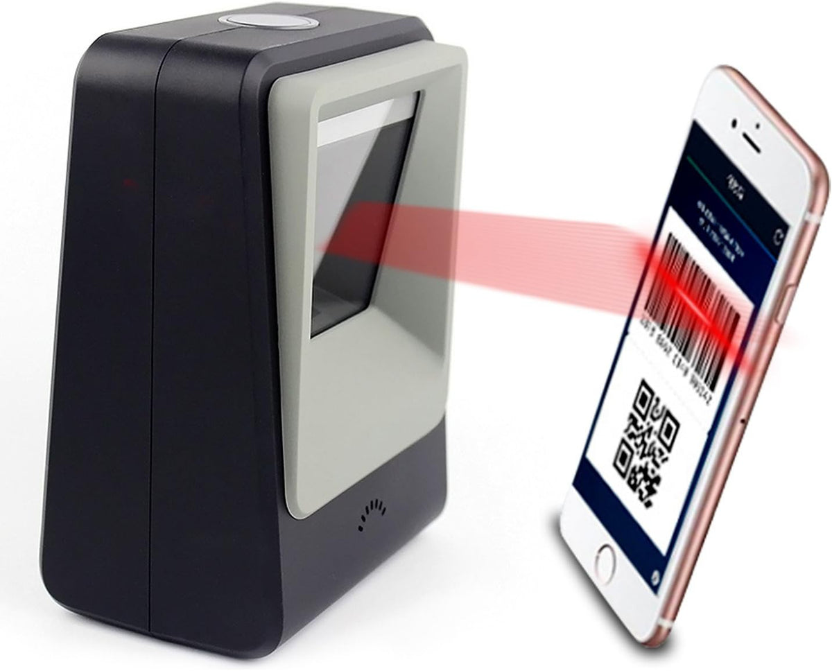 2D QR Barcode Scanner, Omnidirectional Hands-Free USB Automatic Barcode Reader W180