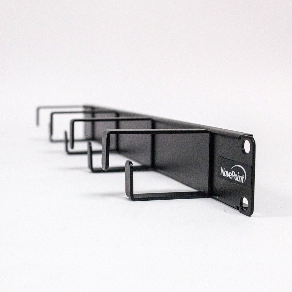 4-Pack 1U 19-Inch Rack Mount Cable Management Panel Black F48782