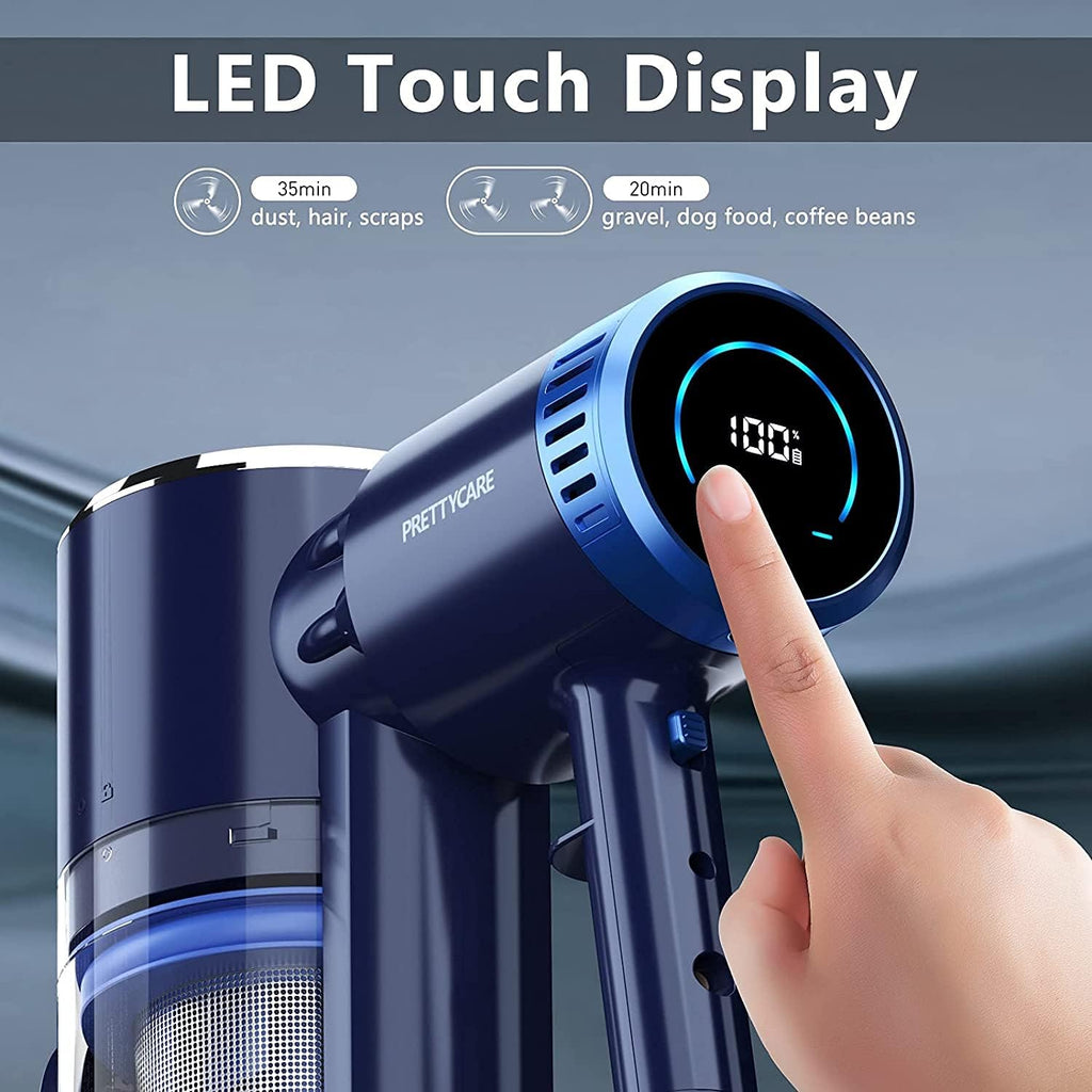 Cordless Stick Vacuum Cleaner with LED Touch Display, 20KPA, 2600mAh Detachable Battery, 4 in 1 Lightweight Rechargeable Handheld I886378