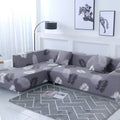 2 Piece L Shaped Sectional Couch Covers with 2pcs Pillowcases, Black, 3 Seater+4 Seater W914247