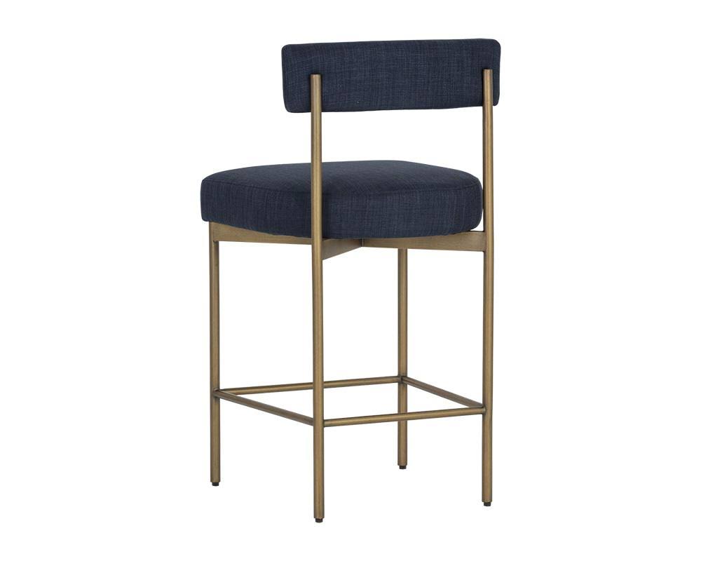 Antique Brass Arena Navy Counter Stool Y189