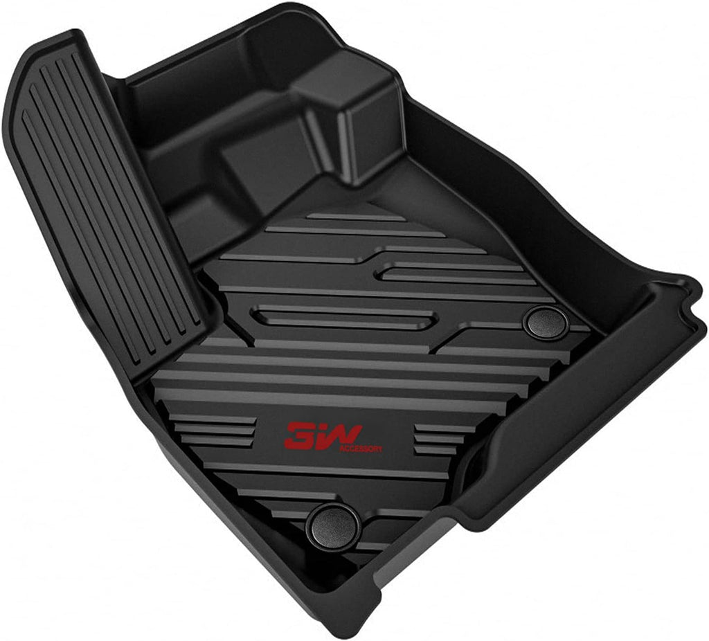 Black TPE All Weather Custom Fit Floor Mats for Ford Ranger Supercrew Cab 1st & 2nd Row Full Set Z645