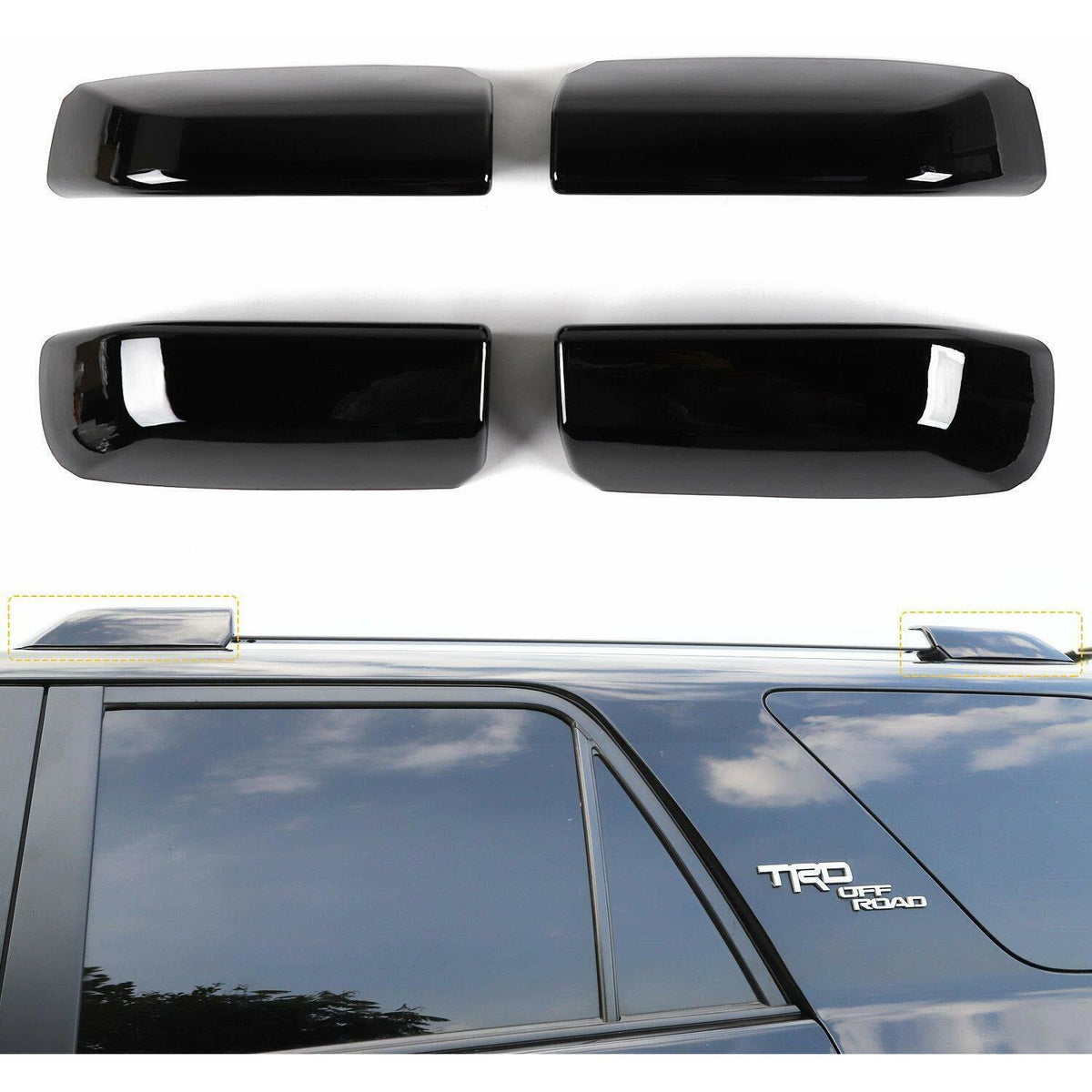 Black Roof Cargo Rack End Cap Protection Cover Trim Shell N726063