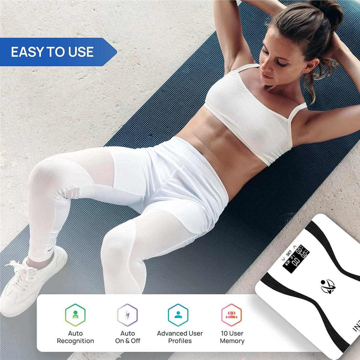 Digital Bathroom Body Composition Analyzer Scale for 10 Users Z410049