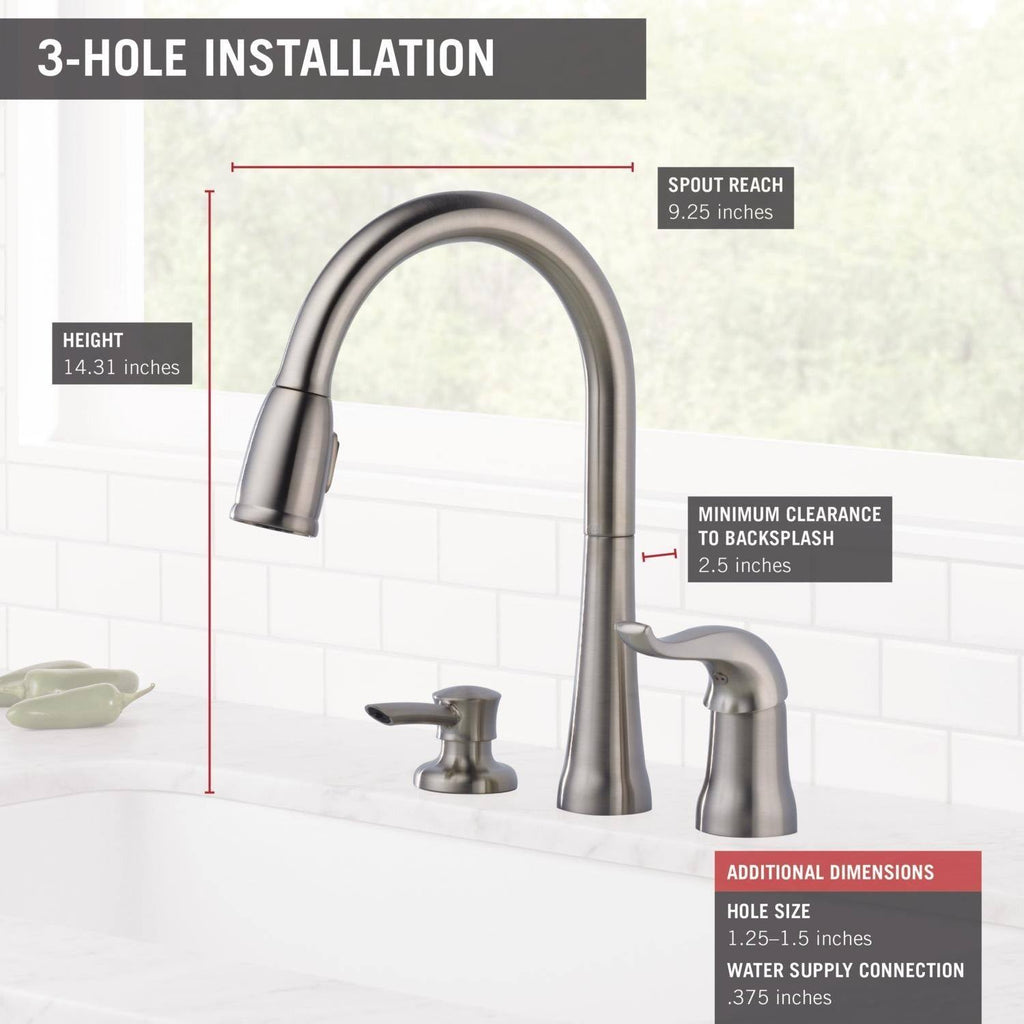 Single Handle Pull Down Kitchen Faucet with Soap P292