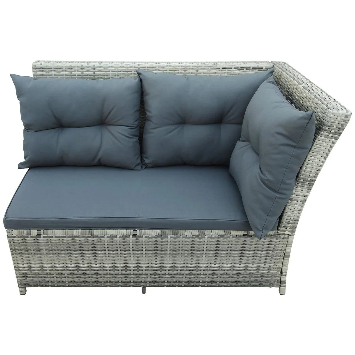 6-Piece Outdoor Sectional Sofa with Glass Table Ottomans Z650