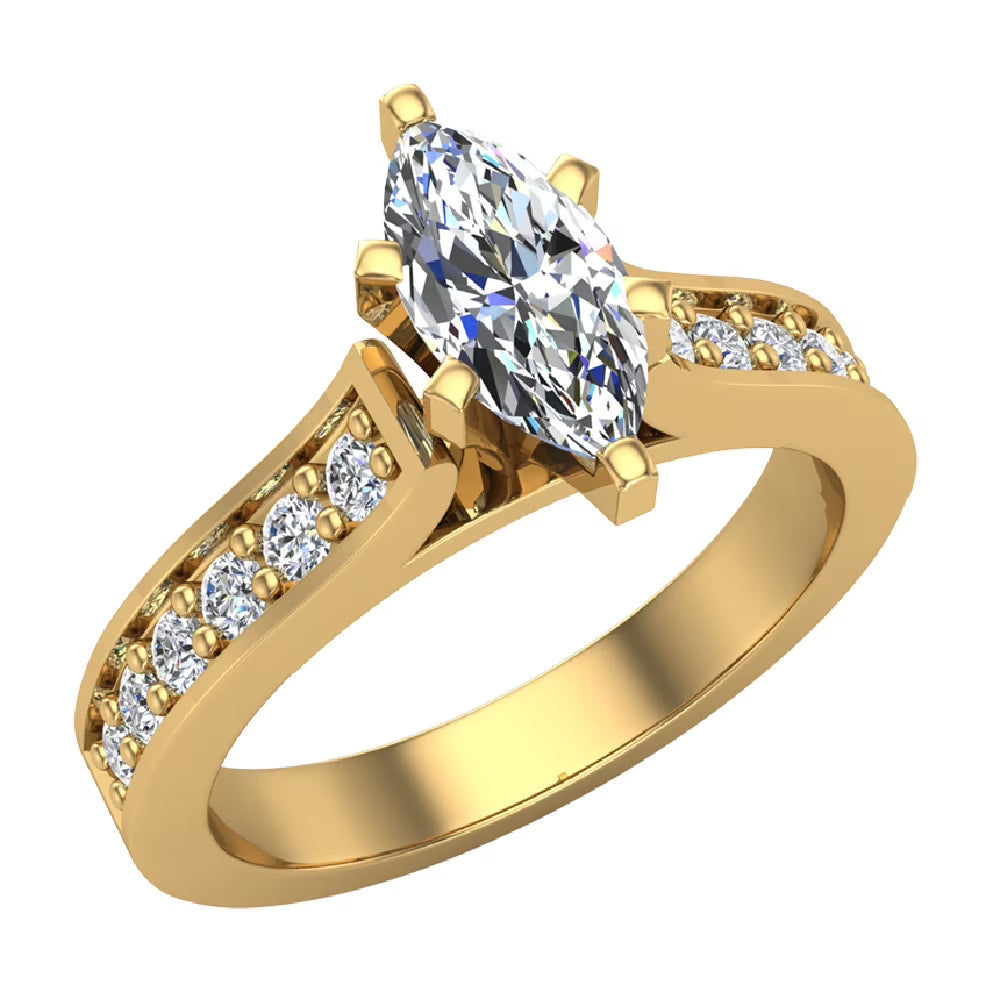Marquise Cut Diamond Ring 14K Gold 1.00 CT TW S711716