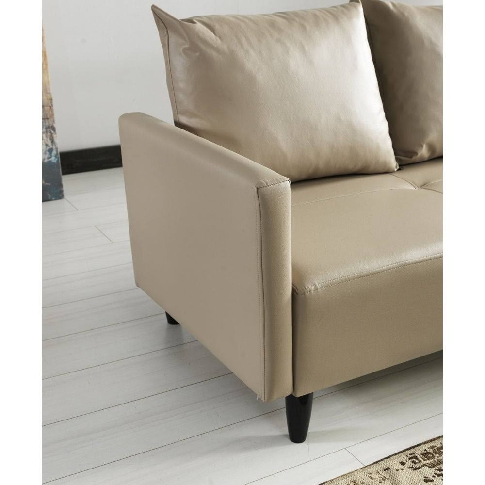 Contemporary Faux Leather Reversible Sectional S4715
