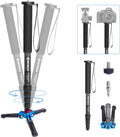 Carbon Fiber Camera Monopod with Removable Base, 5-Section Leg 65” Max. Height N773628