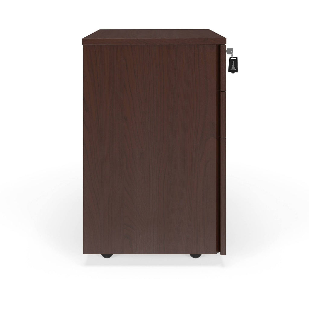 Walnut Mobile Wooden Pedestal Filing Cabinet N3664