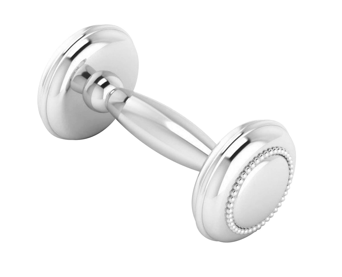 Silver Beaded Sterling Dumbbell Rattle Y965