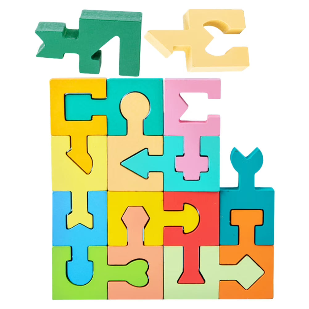 Wooden Shape Matching Blocks Puzzle C777419