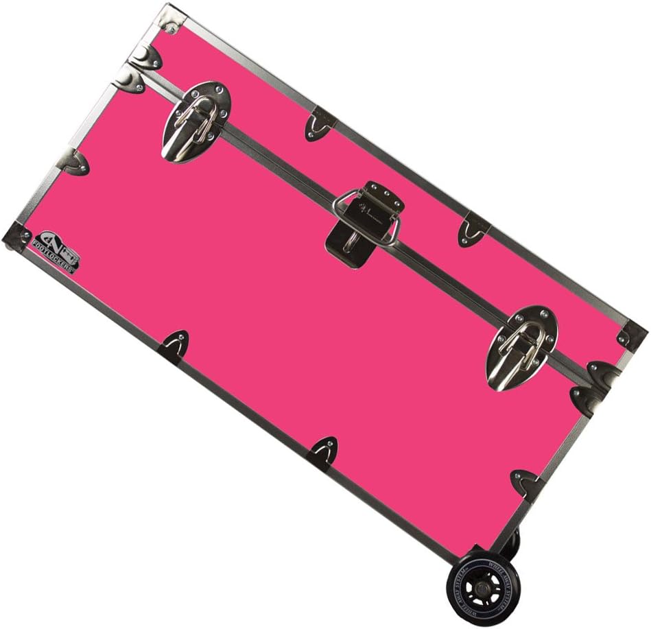 Large 32 x 18 x 16.5 Inches Lockable Footlocker with Wheels X2523