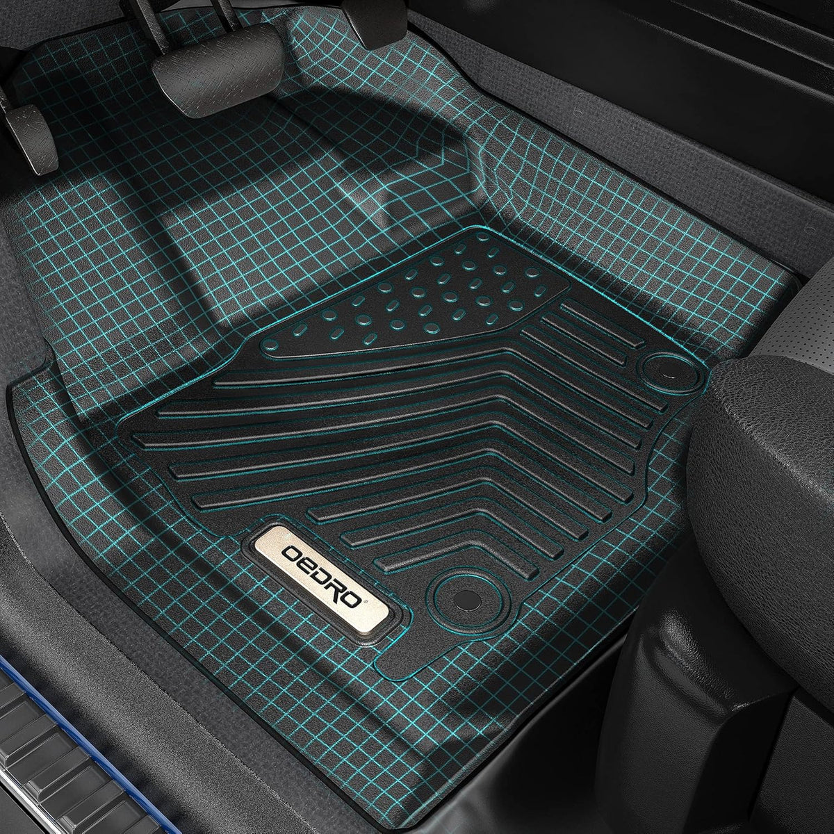 Black TPE Floor Mats Full Set Liners V281
