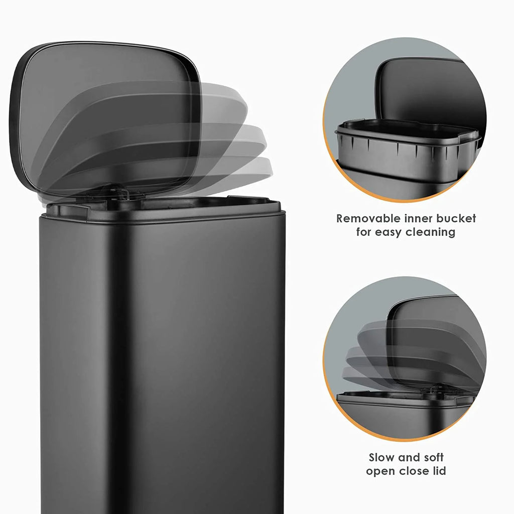 Black Stainless Steel Trash Can T282264