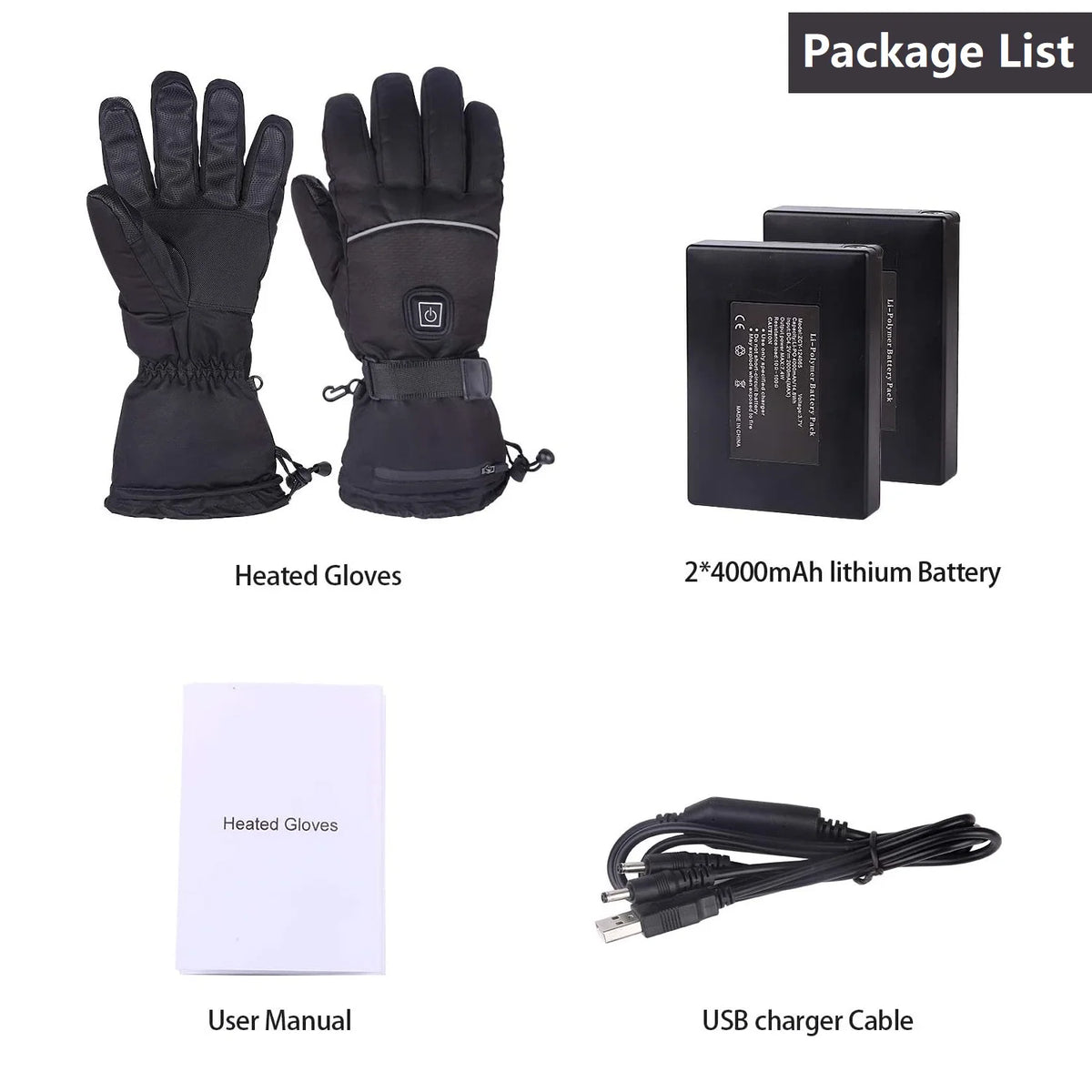 Rechargeable Battery Heated Winter Gloves G2947