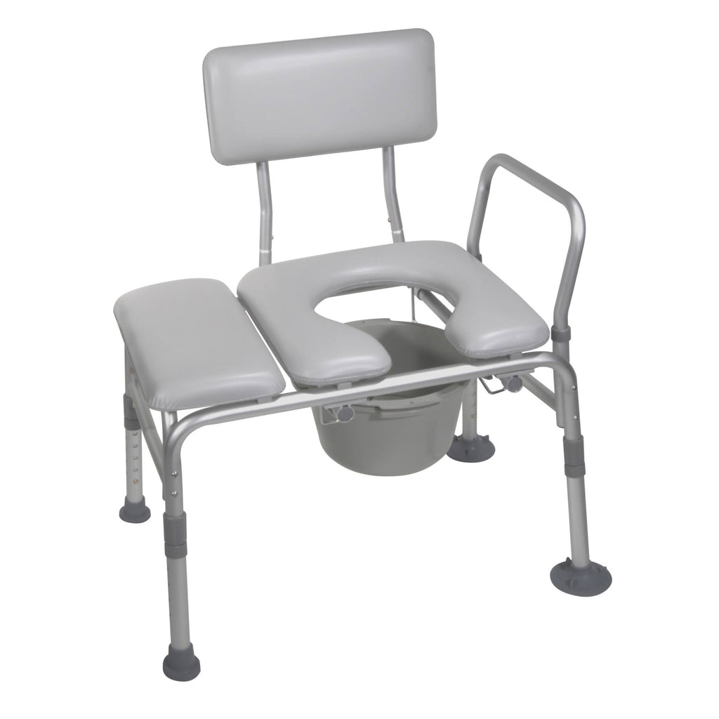 Padded Seat Transfer Bench with Commode Q45331