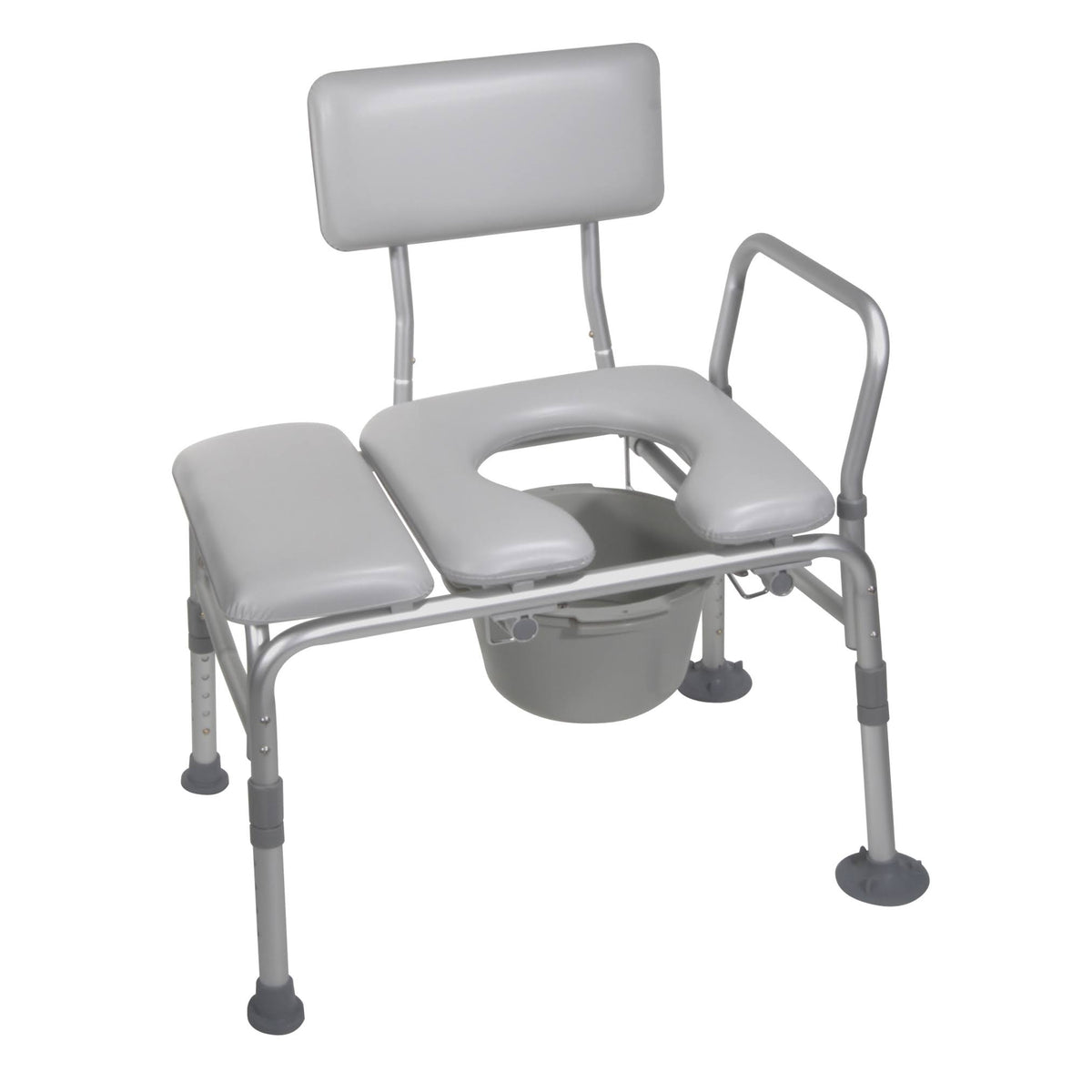 Padded Seat Transfer Bench with Commode Q45331