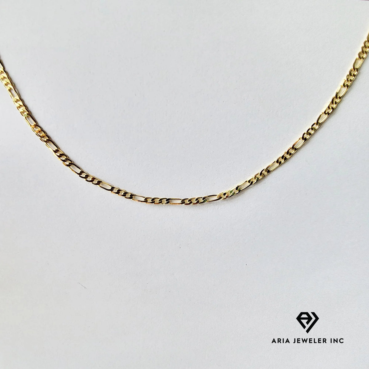 14k Gold Plated Horse Head Pendant Necklace with Figaro Chain G950153