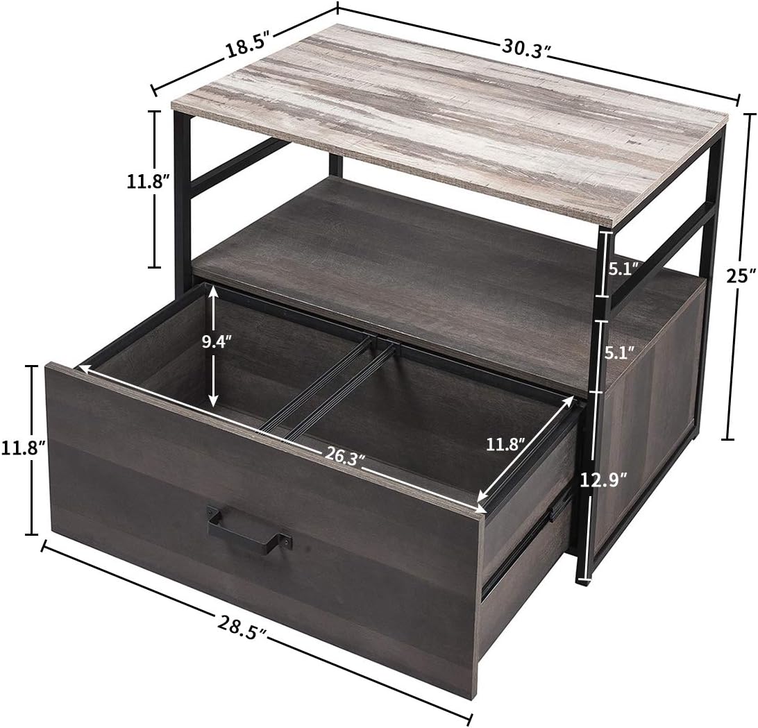 Large Filing Cabinet with Top Open Shelf and Drawer A57773
