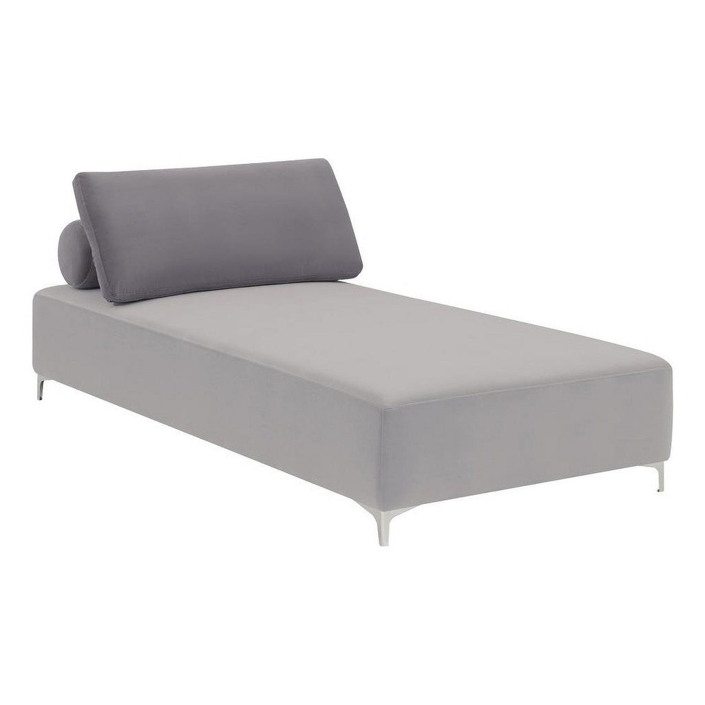 Grey Upholstered Accent Chaise with Removable Pillow V169707