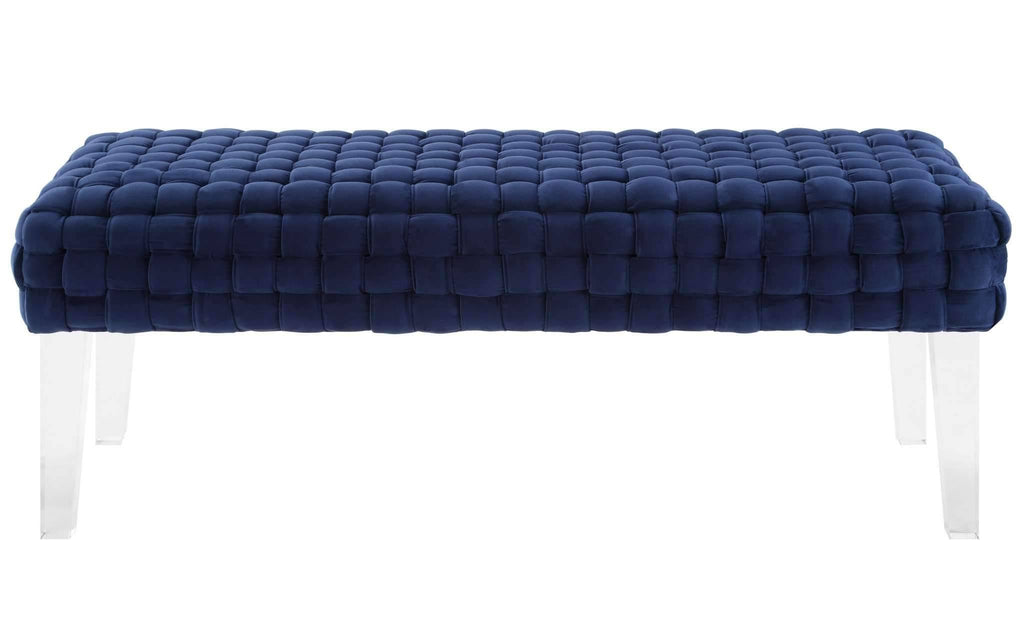 Grey Velvet Bench A6683