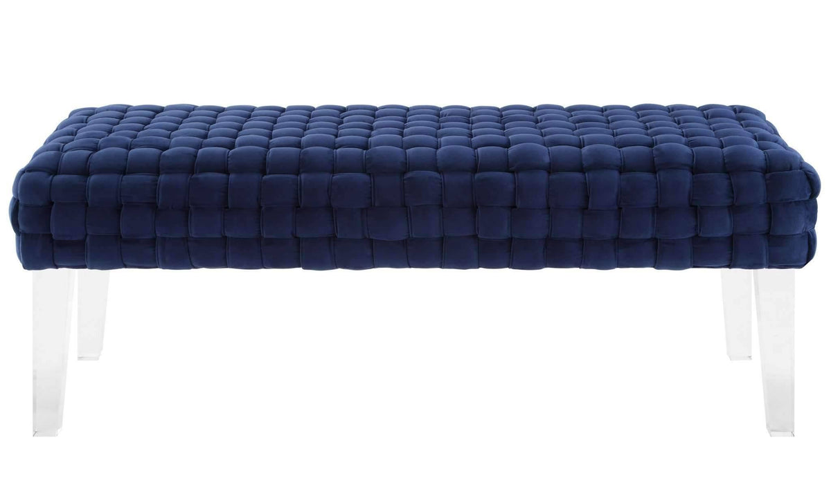 Grey Velvet Bench A6683