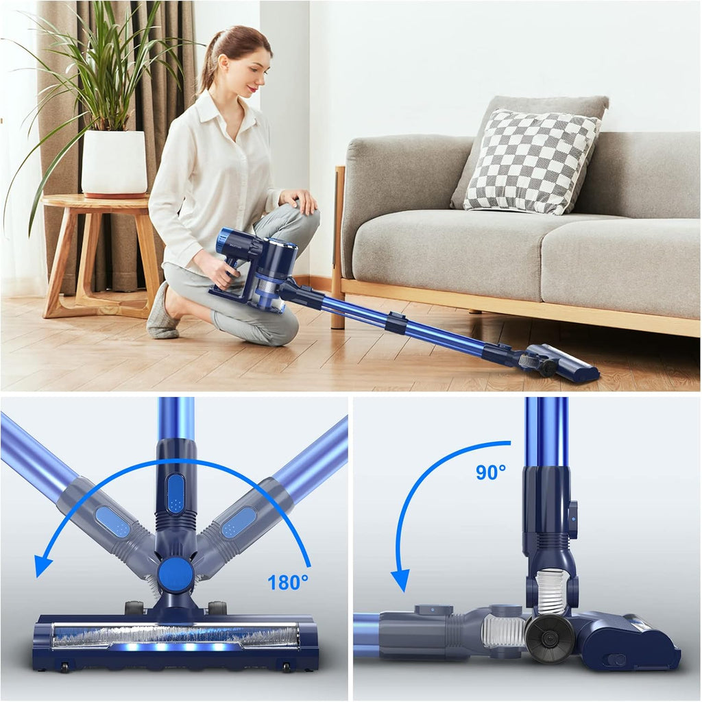 Cordless Stick Vacuum Cleaner with LED Touch Display, 20KPA, 2600mAh Detachable Battery, 4 in 1 Lightweight Rechargeable Handheld I886378