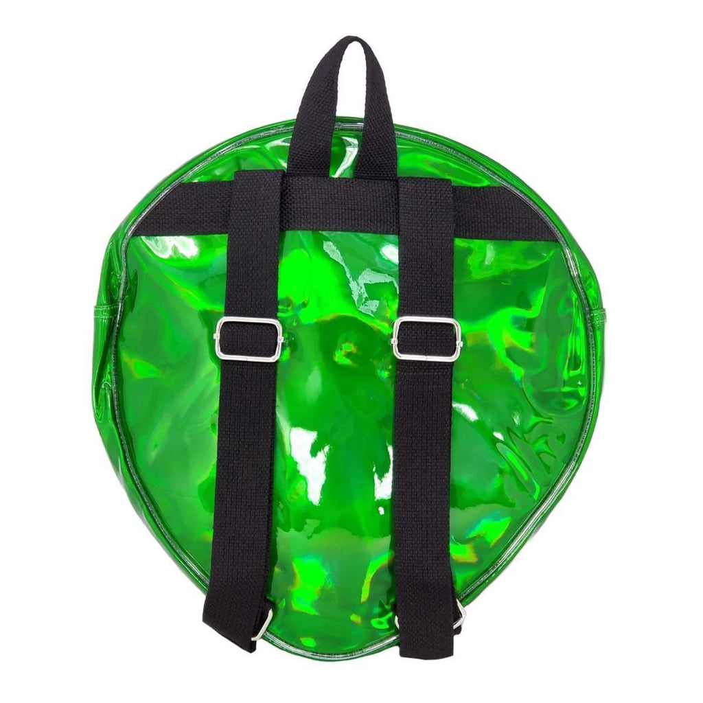Green Alien Head Vinyl Backpack I357977