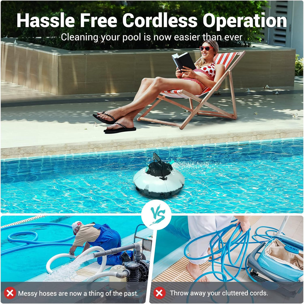 Cordless Robotic Pool Cleaner with Dual-Drive Motors G113703
