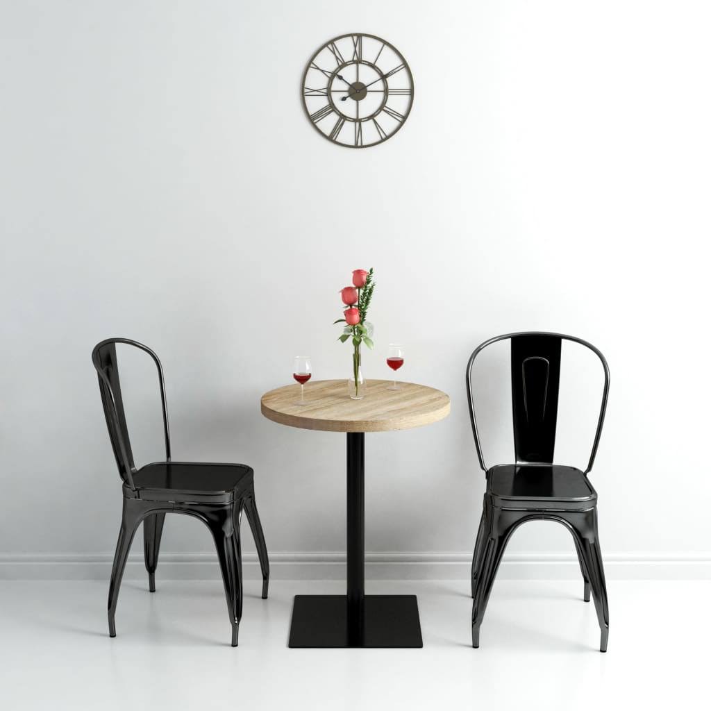 Oak Color MDF and Steel Bistro Table L30643