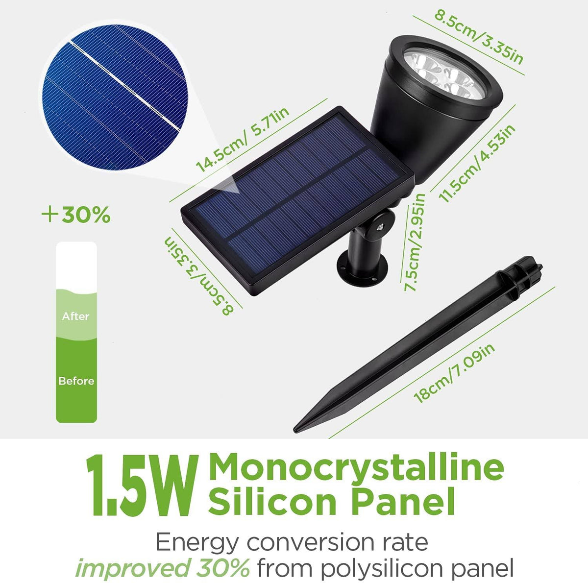 Waterproof Solar Powered Landscape Wall Lights B807