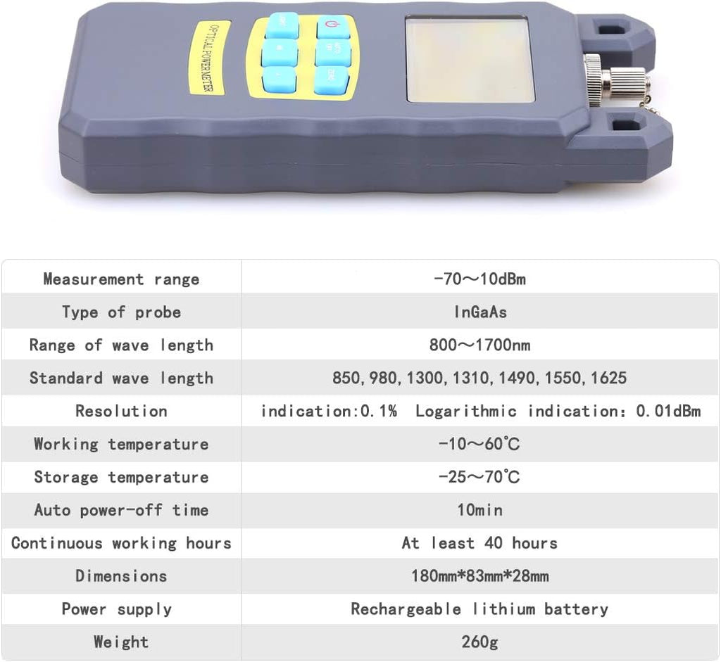 Fiber Optic Cable Tester with Optical Power Meter and Visual Fault Locator C858060