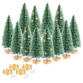 12 Pcs 4" Artificial Bottle Brush Trees with Lights B140507