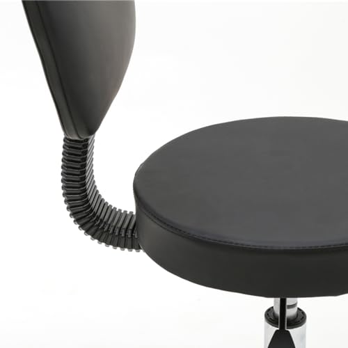 White Round Adjustable Swivel Rolling Stool Chair with Wheels W95220