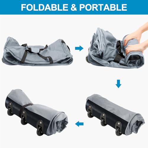 120L Foldable Rolling Duffel Bag with 3 Wheels D846302