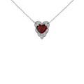 10K White Gold Heart-Shaped Birthstone Pendant with 18" Chain X7969