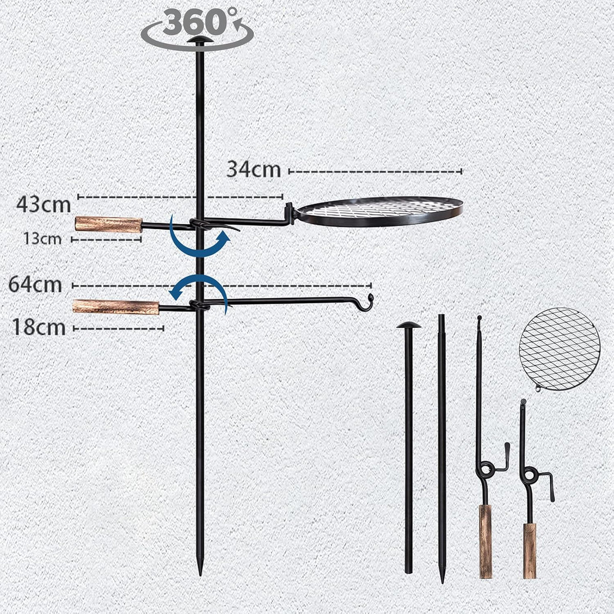 Heavy Duty Steel Campfire Grill E370454