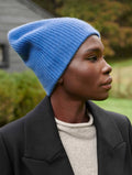 Celestial Blue Cashmere Rib Beanie X693