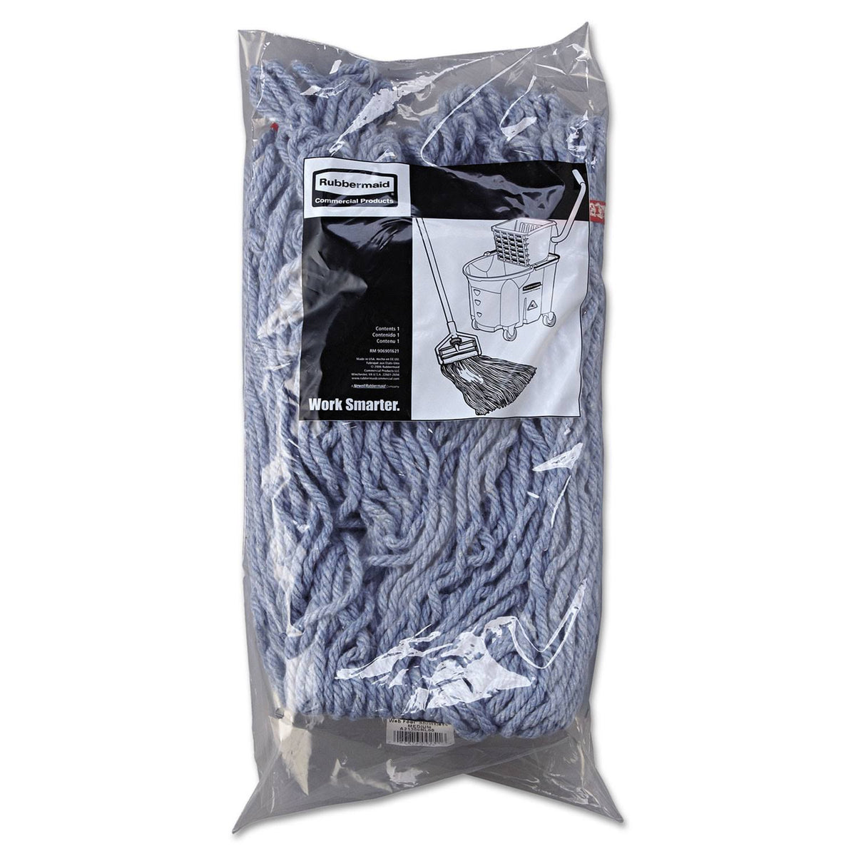 Medium Blue Cotton/Synthetic Wet Mop Head, 6/Carton U331966