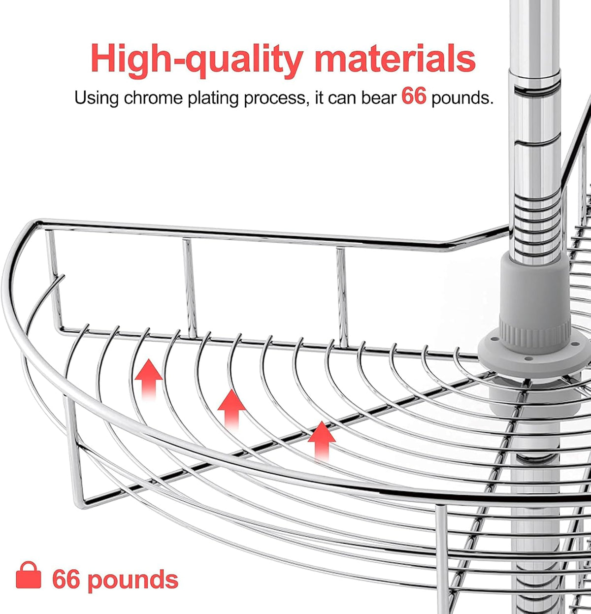 28 Kidney Chrome 2 Shelf Rotating Storage Rack I600