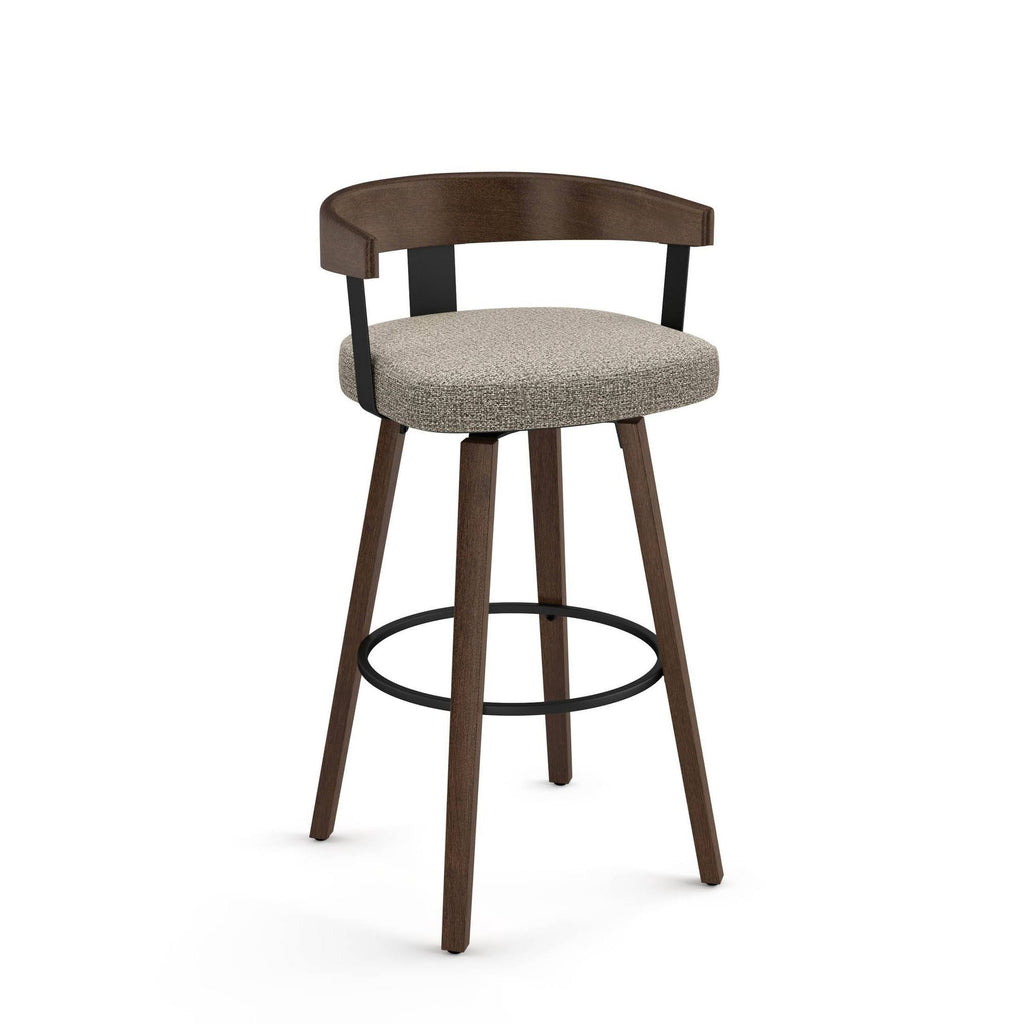 Polyurethane Swivel Counter Stool in Cream/Warm Gray/Black W4487