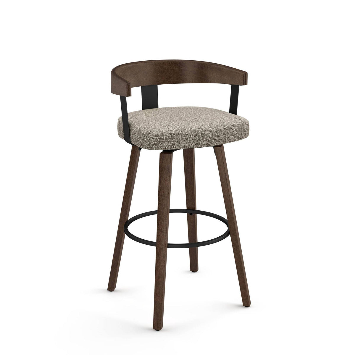 Polyurethane Swivel Counter Stool in Cream/Warm Gray/Black W4487