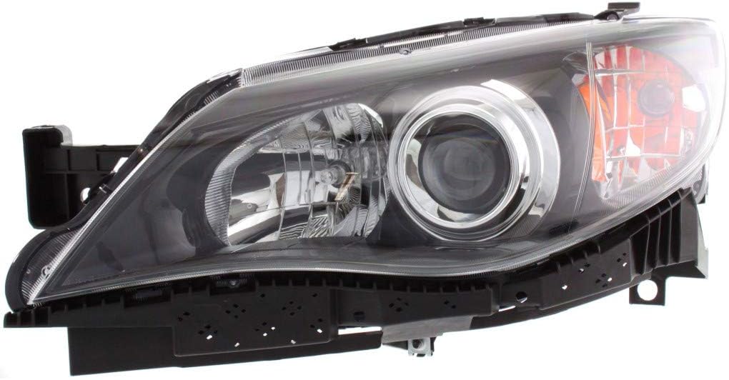 Headlight Assembly for Subaru Impreza with Bulbs Black Housing B829093