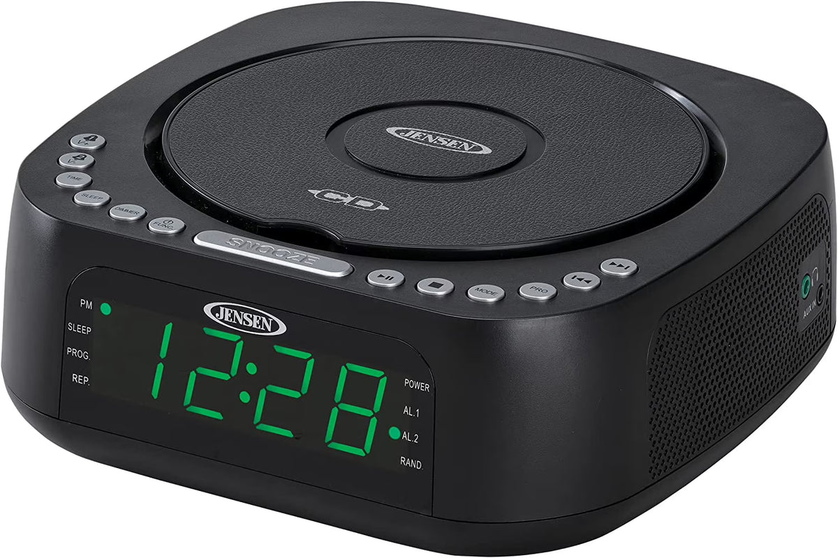 CD Player Tabletop Stereo Dual Alarm Clock Digital FM Radio N77038